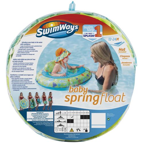 Swimways Spring Float Bébé + Chapeau De Bain Anti-Uv 