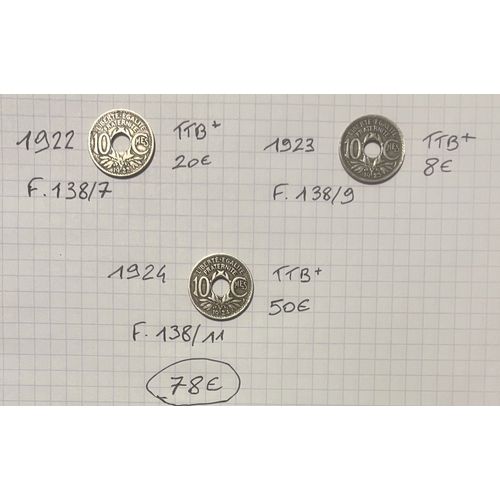 3 Pièces De 10 Centimes Lindauer Avec Éclair 