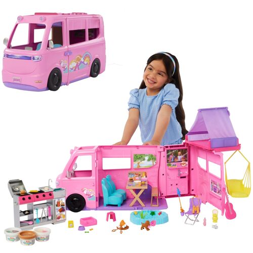 Barbie Barbie-Coffret Camping-Car de Rêve-avec plus de 60 accessoires