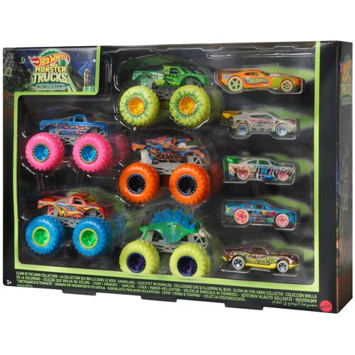 Hot Wheels Monster Trucks - Coffret 10 Véhicules Phosphorescents - Petite voiture - Dès 3 ans