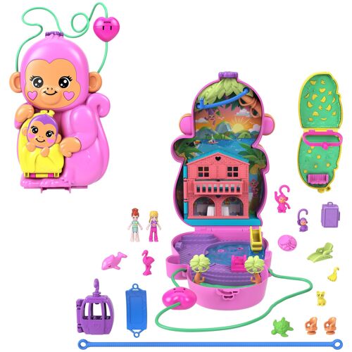 Polly Pocket Polly Pocket-Maman Singe et Son Bébé-Coffret 2 mini-figurines