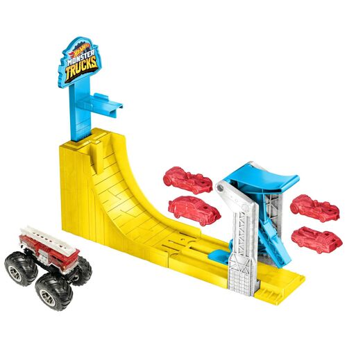 Hot Wheels Monster Trucks Hot Wheels-Coffret Défi Méga Rampe, Lanceur, Rampe Et Tour, 3-8 Ans