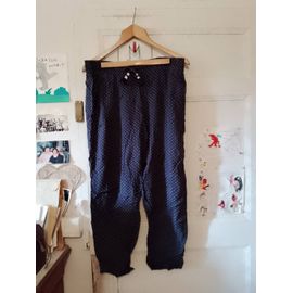 Pantalon Léger Marine Motifs Blancs 42 Xl Lh.