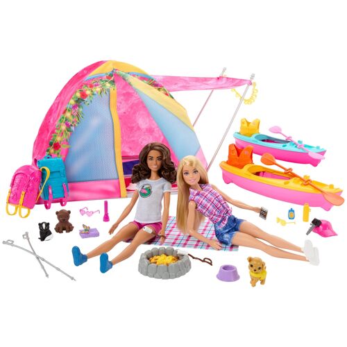 Barbie Barbie-Poupées et accessoires-avec tente, sacs de couchage, kayaks