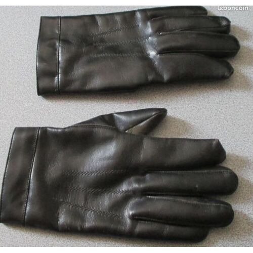 Paire De Gants Pour Homme - Matière Souple Noire 85%Vinyle/15%Coton Avec Fourrage Intérieur 100%Coton - Modèle Examiner 5 - Taille 8 1/2