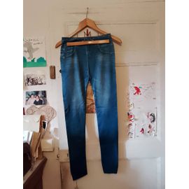 Legging Bleu Motif Jean 34 Xs Neuf.