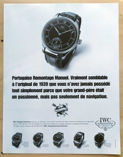 Publicité Papier - Montres Iwc Schaffhausen De 2008