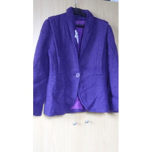 Veste / Blaser Femme Violet Tissu Façon Plumetis Taille 36