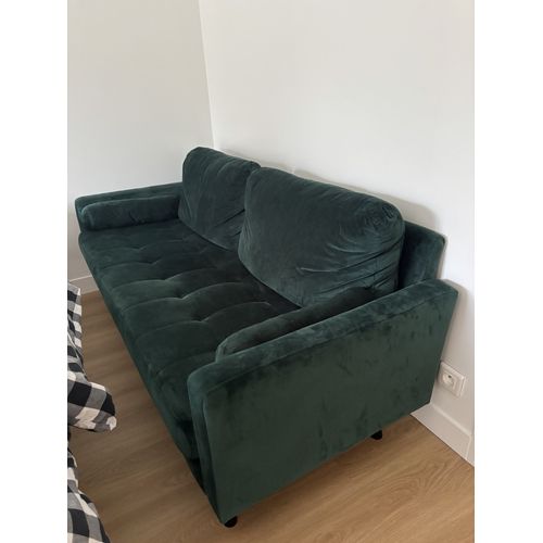 Canapé Maisons du Monde - très bon état - vert velours - 3 places