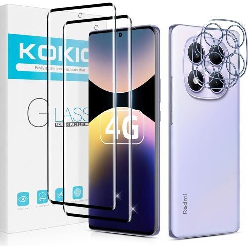 KALANKA-Verre Trempé pour Xiaomi Redmi Note 14 Pro 4G, 2 Pièces Protection écran Film et 2 Pièces Caméra Arrière Protecteur, Anti-Rayures Vitre Protection, 9H Dureté, Sans Bulles, HD Transparent