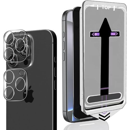 Verre Trempé Anti Espion Pour Iphone 16 Pro, 1 Pièces Privacy Film Et 2 Pièces Protecteur Caméra Arrière, Avec Kit D`Installation Facile, Anti-Spy Protection Écran Pour Iphone 16 Pro