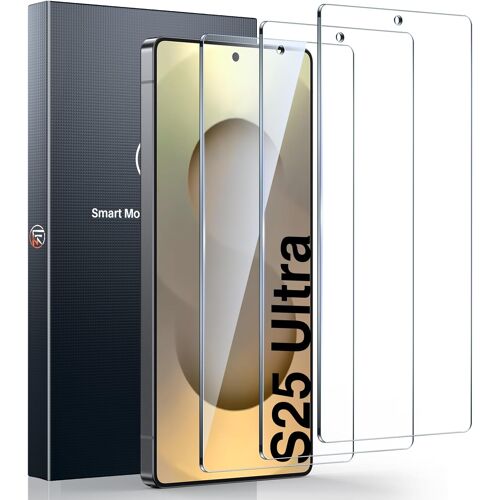 JGD-Lot de 3 protections d'écran en verre trempé pour Samsung Galaxy S25 Ultra, prend en charge le déverrouillage d'empreintes digitales, anti-éclats, anti-rayures, HD transparent, sans bulles