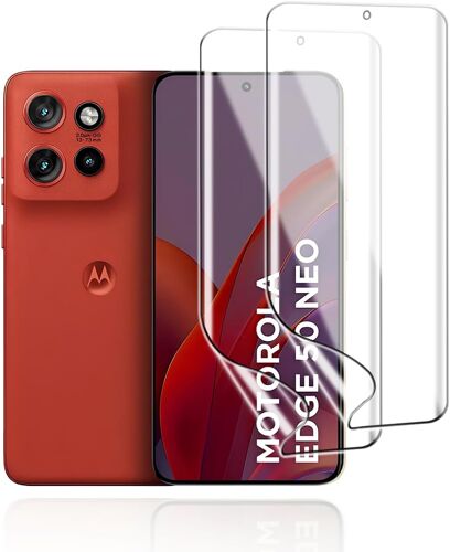 JGD-2 Pièces Films de Protection d'écran pour Motorola Edge 50 Neo, TPU Film Hydrogel, Transparent HD, Résistant aux Chocs et Rayures, Compatible Empreinte & FaceID, Non verre trempé