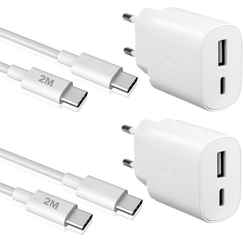 KALANKA-Chargeur USB C 25W, Adaptateur de Charge Rapide pour Secteur pour Samsung Galaxy S25/S24/S23/S22/S21, A56 5G A55 A54 A16 A15 iPhone 16/15/16 Pro/16 Pro Max iPad, Paquet de 2