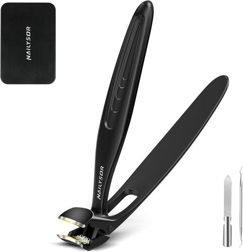 Jgd-Coupe-Ongles D'orteils Épais À Long Manche Pour Personnes Âgées, Grand Coupe-Ongles À Tête Inclinée Avec Récupérateur, Large Mâchoire Ergonomique, Coupe Robuste Pour Homme Et Femme 