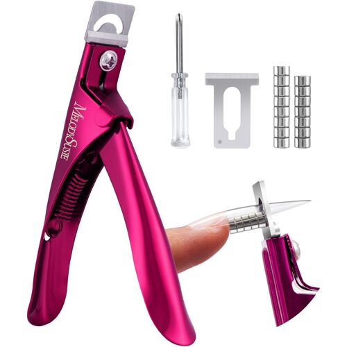 Jgd-Coupe-Ongles Professionnel En Acier Inoxydable, Coupe Capsule Pour Les Ongles Acryliques Et Faux Ongle, Outil De Manucure Pour Salon Et Maison. (Rouge) 