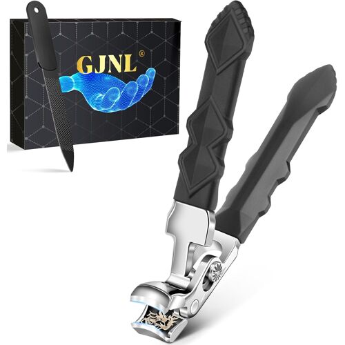 Jgd-Coupe-Ongles D'orteils Épais Pour Personnes Âgées ¿ Coupe-Ongles À Tête Inclinée Pour Homme Avec Mâchoire Large, Long Manche Tranchant Avec Récupérateur, Bas De Noël Pour Homme (Argenté) 