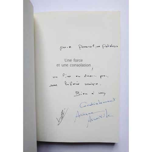 Ariane Ascaride Avec Véronique Olmi Une Force Et Une Consolation Avec Un Double Envoi Autographe Signé 2018 Editions De L'Observatoire