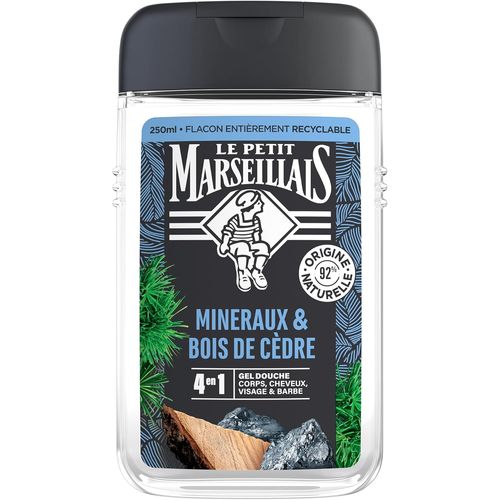 Le Petit Marseillais - Gel Douche Homme Corps Et Cheveux Minéraux&bois De Cèdre Flacon 250 Ml Douche 
