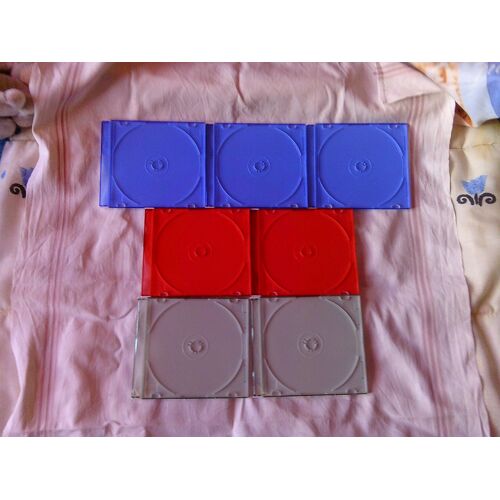 Lot de 7 boîtes de rangement slim pour CD