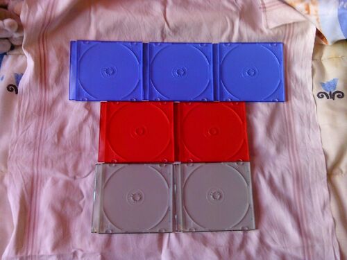 Lot de 7 boîtes de rangement slim pour CD