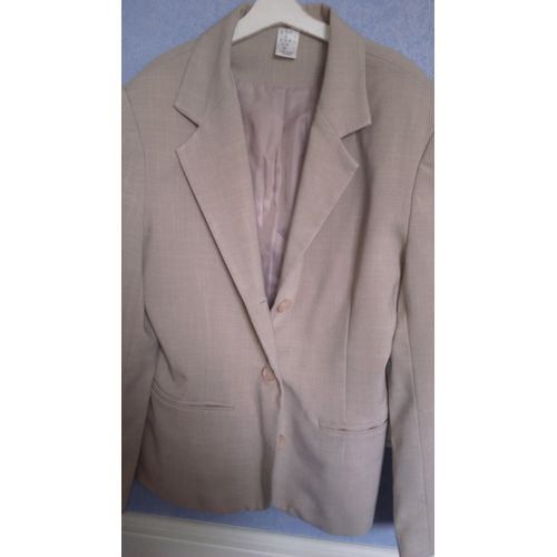 Veste De Tailleur Femme Beige Taille 36 Idée Cadeau