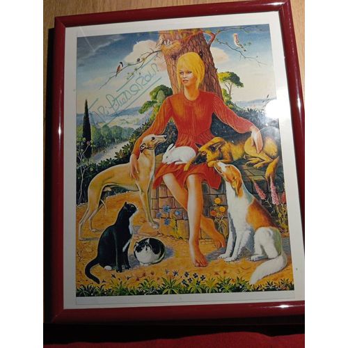 Autographe De Brigitte Bardot Sur Photo 20/28 Cm Avec Encadrement Inclus
