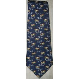 Cravate Hermès En Soie Ref 7535 Ia Bleu Foncé Motif Rizière