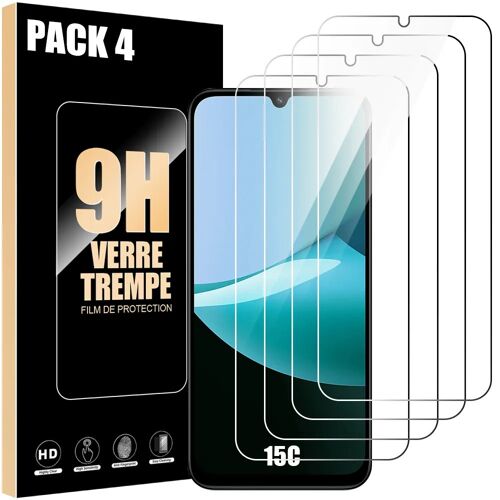Verre Trempé pour Xiaomi Redmi 15C 4G/5G - Installation Facile Anti-Rayures 9H Résistant Transparent Pack de 4 - E.F.Connection