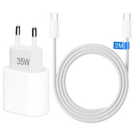 Chargeur Rapide 35W + Câble USB-C 2M pour iPhone 17 Pro Max iPhone 17 16 15 iPhone Air - E.F.Connection