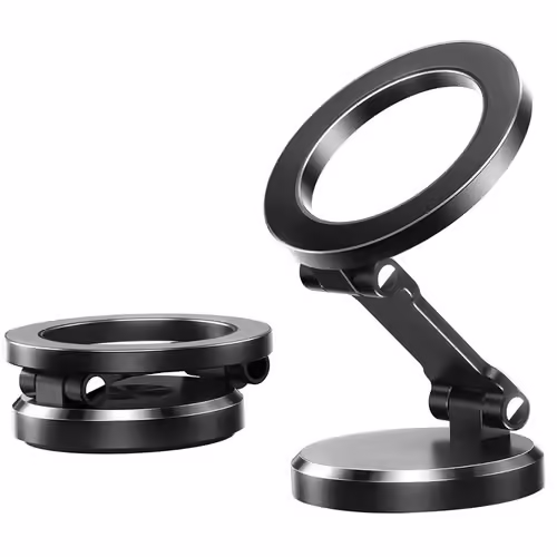 Support Téléphone Magnétique Rotatif Réglable Voiture Bureau Cuisine - Noir - E.F.Connection