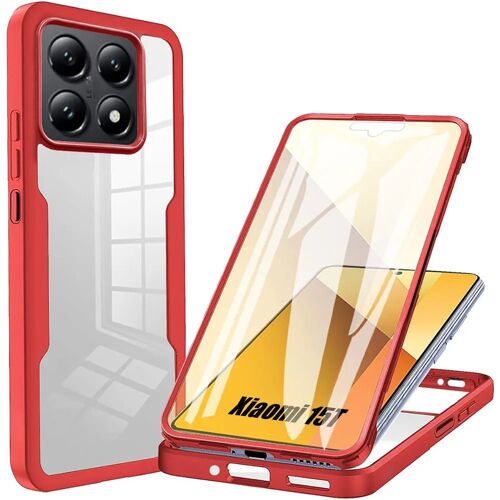 Coque pour Xiaomi 15T, Protection Intégrale Avant TPU Souple et Arrière PC Rigide - Rouge - E.F.Connection