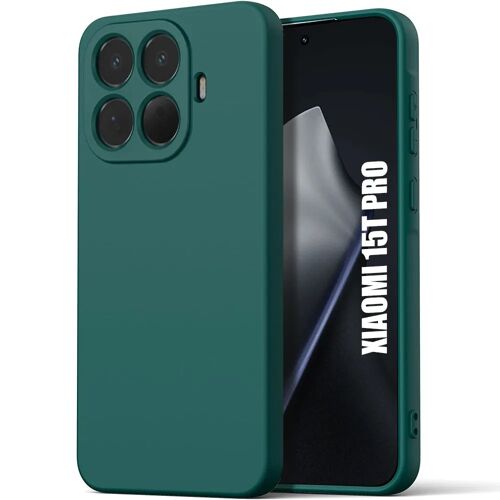 Coque pour Xiaomi 15T Pro, Protection Silicone Liquide Souple Slim Léger Anti-Rayures - Vert Nuit - E.F.Connection