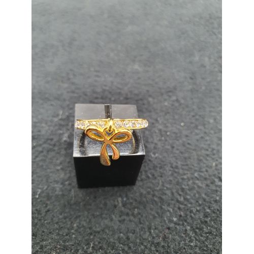 Bague Doree Avec Pampille Serti De Cristal Femme Swarovski Taille 1.6 Cm De Diametre Interieur