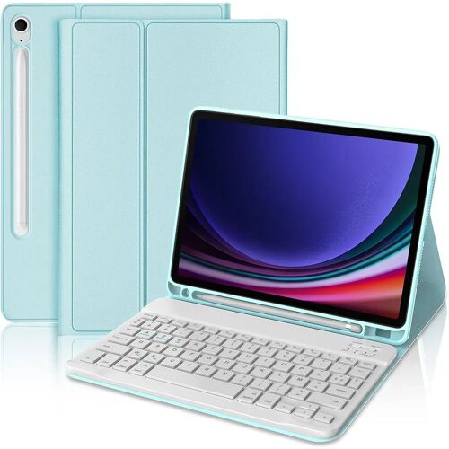Coque Clavier pour Samsung Galaxy Tab S9 (11'') Protection Synthécuir Bleu avec Clavier Bluetooth - E.F.Connection