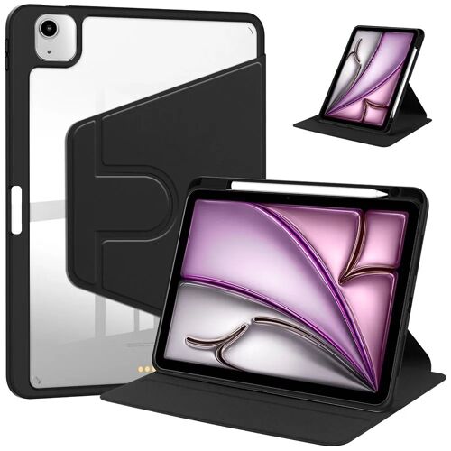 Coque pour iPad Air 13 Pouces (M3/M2 2025/2024) Etui Rotatif Ajustable avec Porte-Stylet - Noir - E.F.Connection