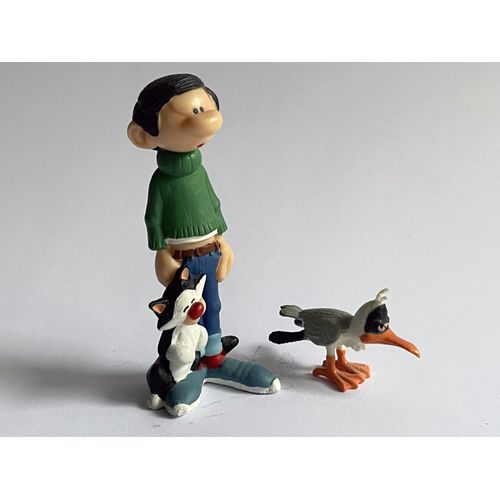 Figurine Pvc Plastoy - Gaston , Son Chat Et Sa Mouette