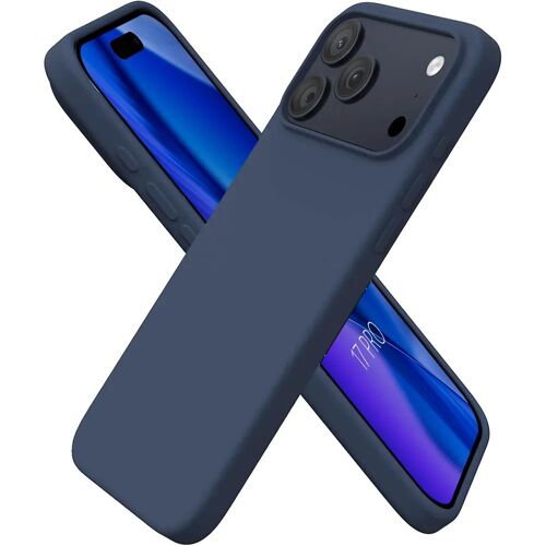 Coque pour iPhone 17 Pro, Protection Silicone Doux Léger Anti-Rayures Antichoc Mat Bleu Marine