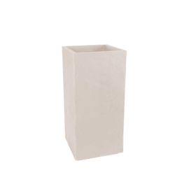 Pot de fleurs carré Haut Volcania - 39,5 x 39,5 x 80 cm - 31 L - Beige calcaire - Eda