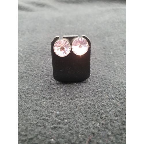 Boucles D'Oreilles, Clous D'Oreilles Rond Rose Femme Swarovski