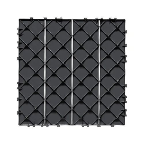 Dalles de Terrasse Emboîtables-Duoku-Lot de 36-Revêtement de Sol Plastique Imperméable-300 x 300 mm-33444 c¿-Gris Foncé