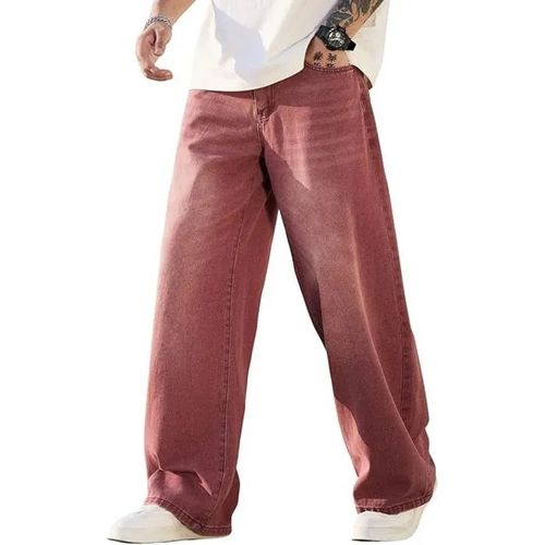 Pantalon Baggy En Jean - Zewool - Coupe Large - Rouge Y2k - Taille Xxl