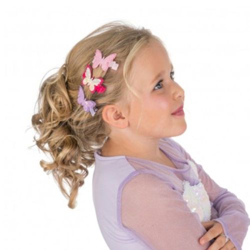 3 Barettes Papillon 5x3.5cm Multicolore