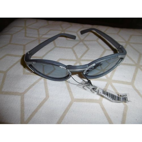 Lunette De Soleil Monture Cerclé Bakélite Grise Verres Ovales Fumés Farbel 1429