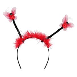 Serre-Tête Coccinelle Plumes Rouge