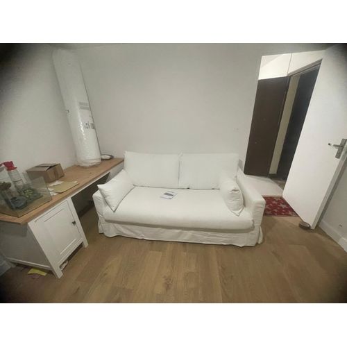 Canapé convertible blanc deux places