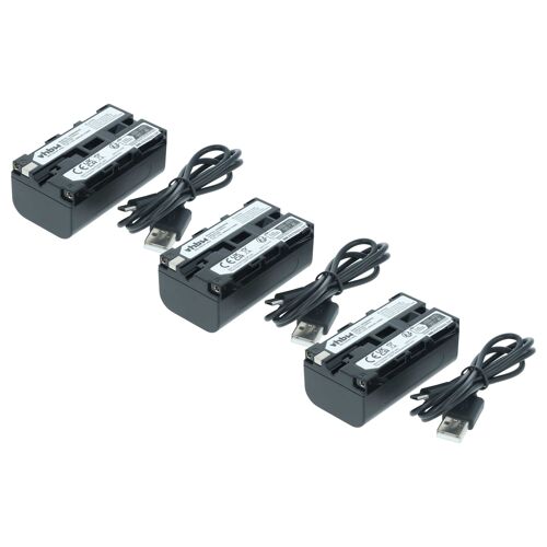 vhbw 3x Batterie compatible avec Panasonic DS-5, DS-100, DS-1, NV-DP1, NV-DL1, NV-DE3, NV-DE1, NL-DL1, DX-1 appareil photo (2000mAh, 7,4V, Li-ion)
