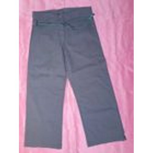 Pantacourt Rayé Lilas Et Rose