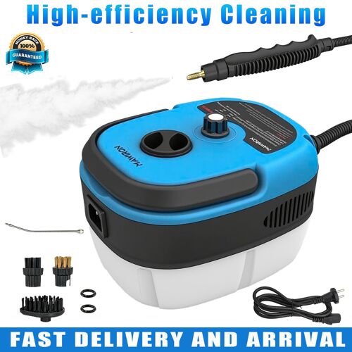 Nettoyeur vapeur portable filaire, réglage de la vapeur à 6 niveaux, appareil puissant, pour éliminer la saleté, la graisse, le ciment, les carreaux, les sols, les canapés et les véhicules.