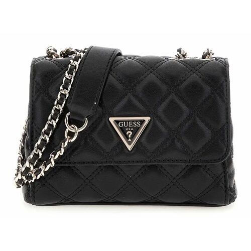 GUESS Sac à épaule bandoulière noir pour femme - Giully II Mini Compound Convertible Flap Bag 311743
